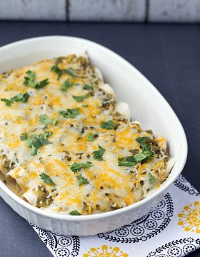 Green Sauce Chicken Enchiladas from www.thisgalcooks.com #enchiladas #greensauce #easymeals