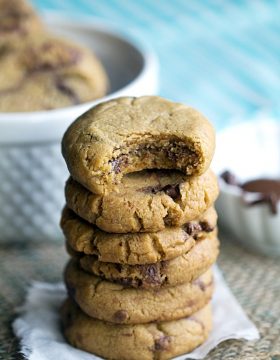 Nutella Stuffed Peanut Butter Cookies - This Gal Cooks #cookies #peanutbutter #dessert