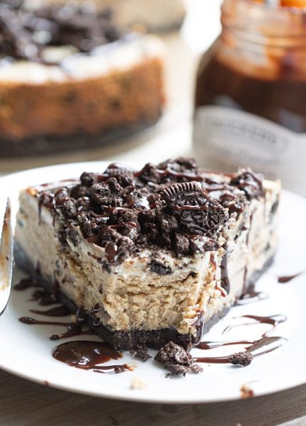 Peanut Butter Oreo Cheesecake - This Gal Cooks