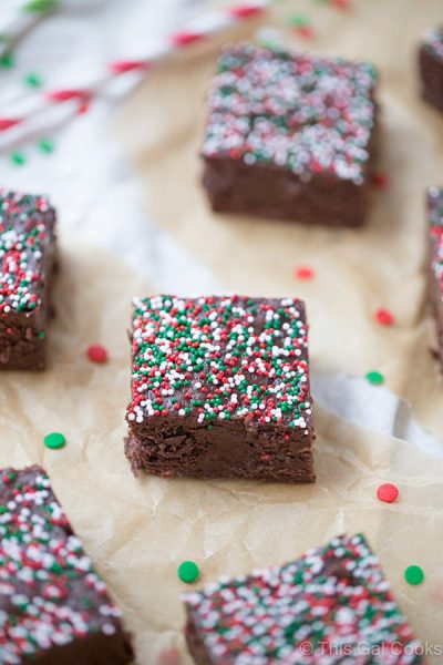 Chocolate Peppermint Fudge - This Gal Cooks