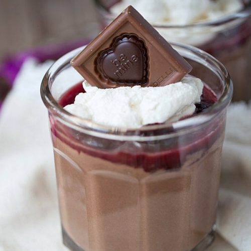 Homemade Chocolate Pudding Cups with Cherry Sauce This Gal Cooks