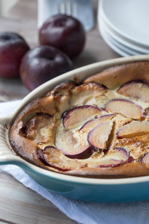 Plum Clafoutis Dessert Recipe - This Gal Cooks