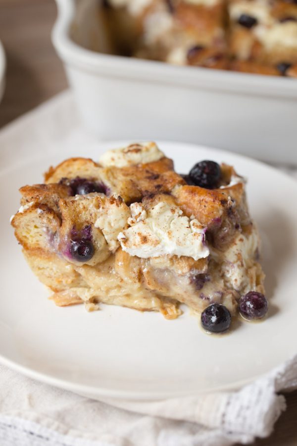 Croissant French Toast Casserole with Blueberries and Cream Cheese ...