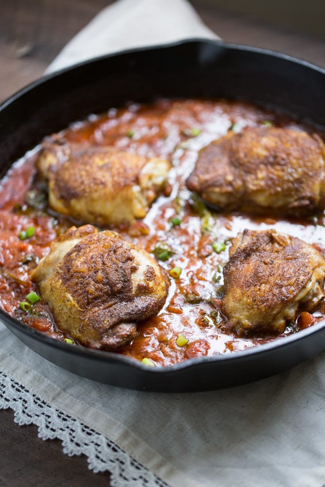 Coconut Curry Chicken Thighs (one skillet + paleo) | This Gal Cooks