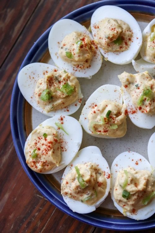 Spicy Southern Deviled Eggs (and Virtual Baby Shower!) - This Gal Cooks