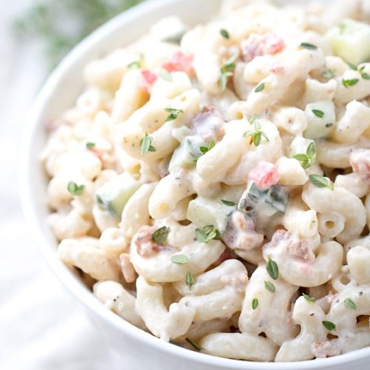 Bacon Parmesan Pasta Salad - This Gal Cooks