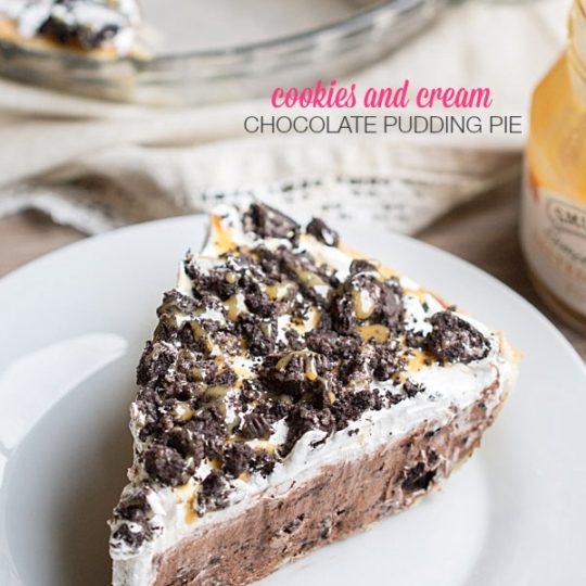 Cookies and Cream Chocolate Pudding Pie - This Gal Cooks