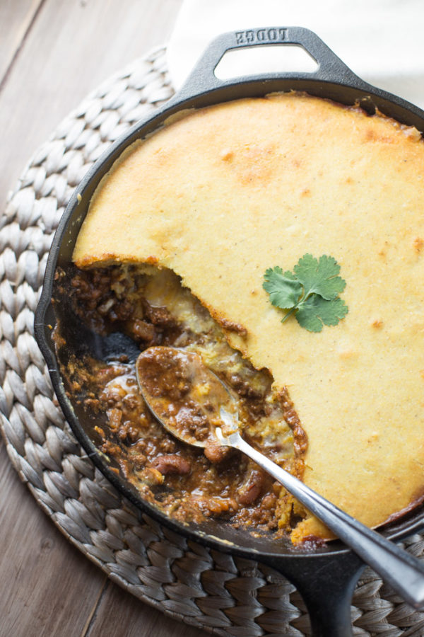 Easy Tamale Pie (made in one skillet!) - This Gal Cooks