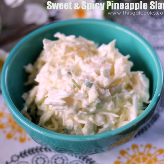 Sweet and Spicy Pineapple Slaw - This Gal Cooks